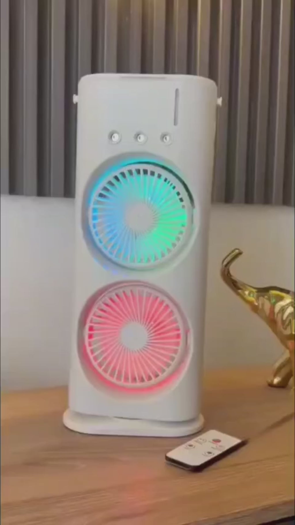 Ventilador doble con humidificador